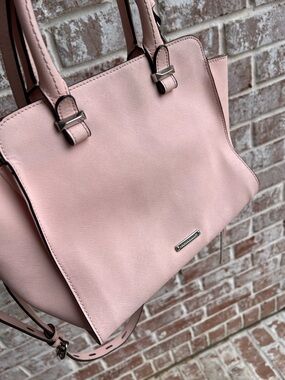 Rebecca Minkoff AVERY PINK purse satchel bag tassels zipper crossbody LEATHER